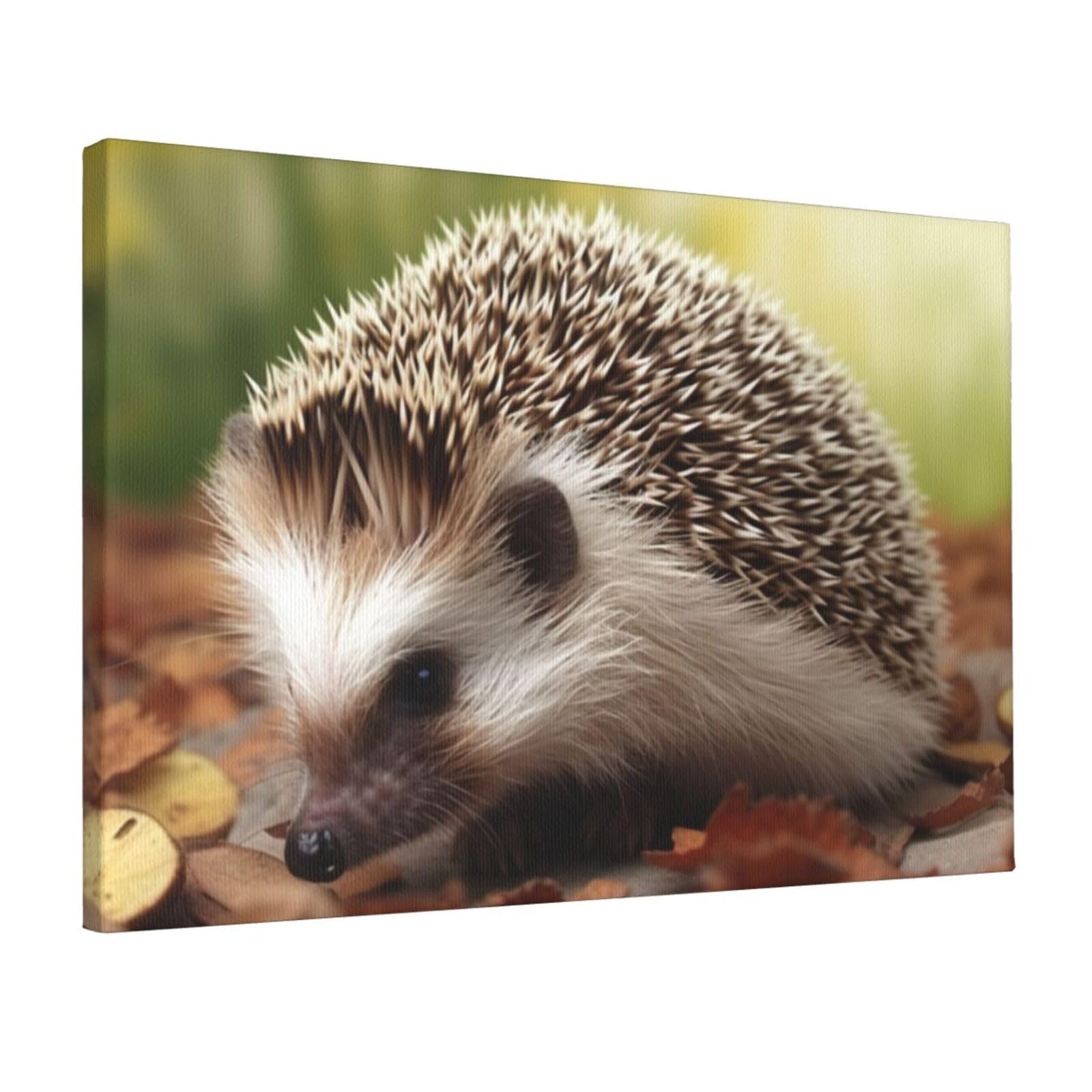 KLOPH hedgehog Canvas Wall Art for Living Room 12"x18" Modern Artwork Painting for Bathroom Hanging Canvas Prints Aesthetic Wallart for Bedroom Kitchen Office Wall Decor