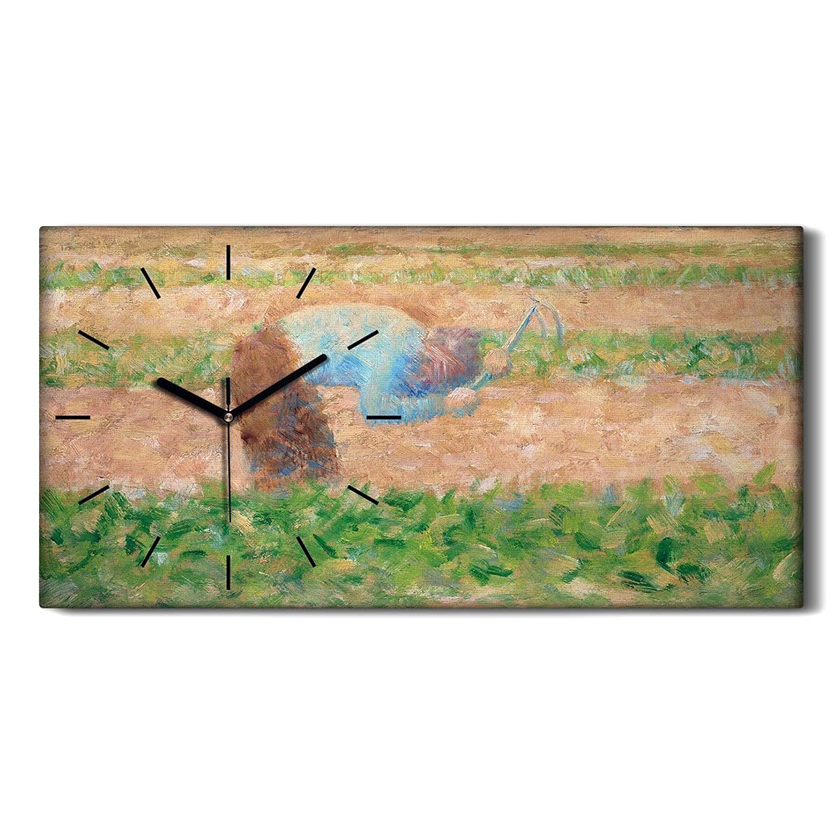 Horloge sur toile 60x30cm art mural salon moderne sans tic-tac silencieux