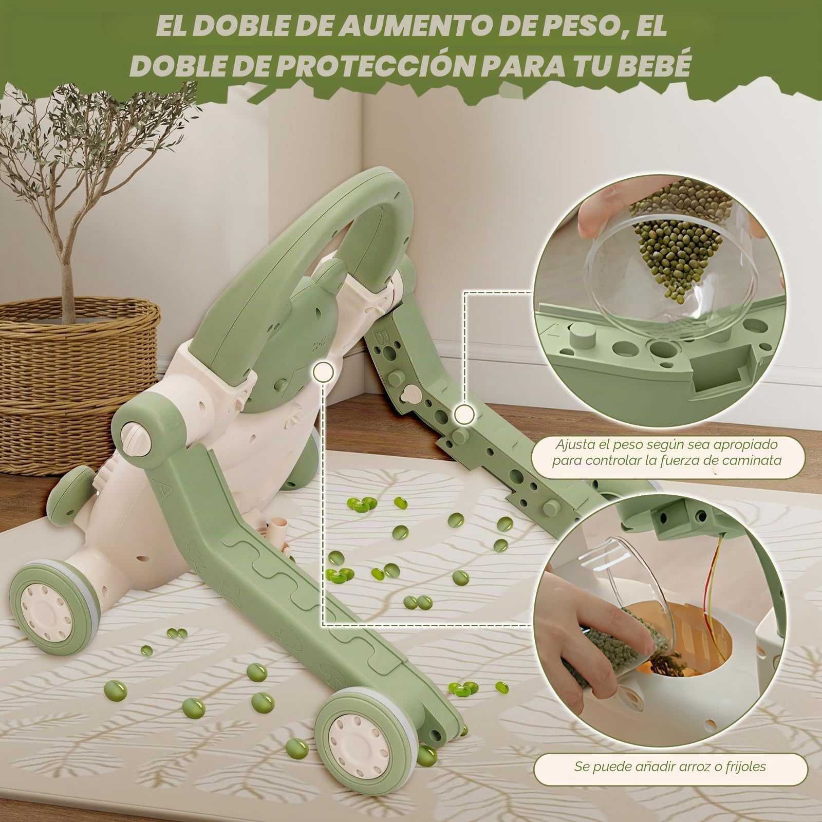 Andador Bebés 3 en 1,con Luces,Música y Juguetes,Velocidad Ajustable Andador,Patinete, Bicicleta sin Pedales,Peso Ajustable,Correpasillos Bebe,Apto Para Bebés Mayores de 6 Meses
