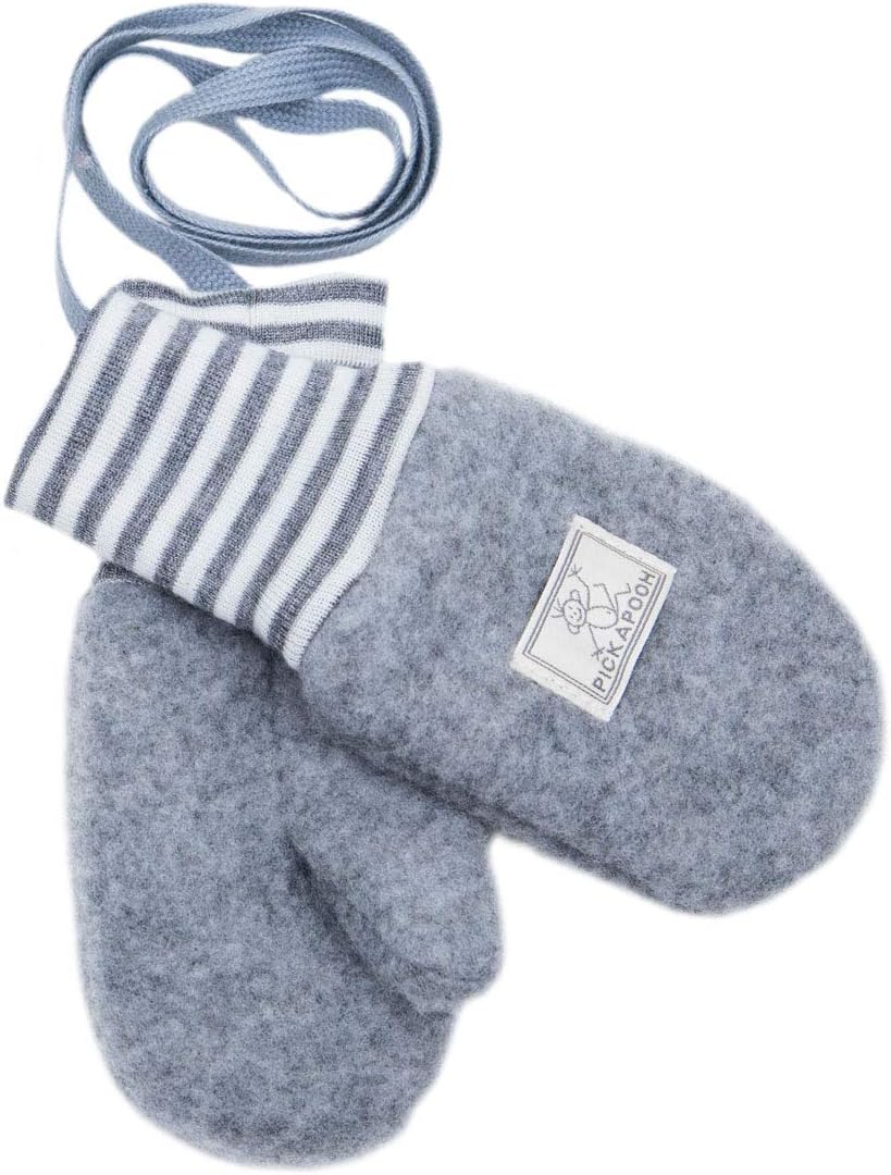 PICKAPOOH Mittens 100% MERINO wool Baby Children fleece gloves arm warmer winter CORD