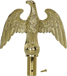 Gold Eagle Flagpole Finial Topper for Indoor, Plastic Eagle Flag Pole Top Toppers Finials