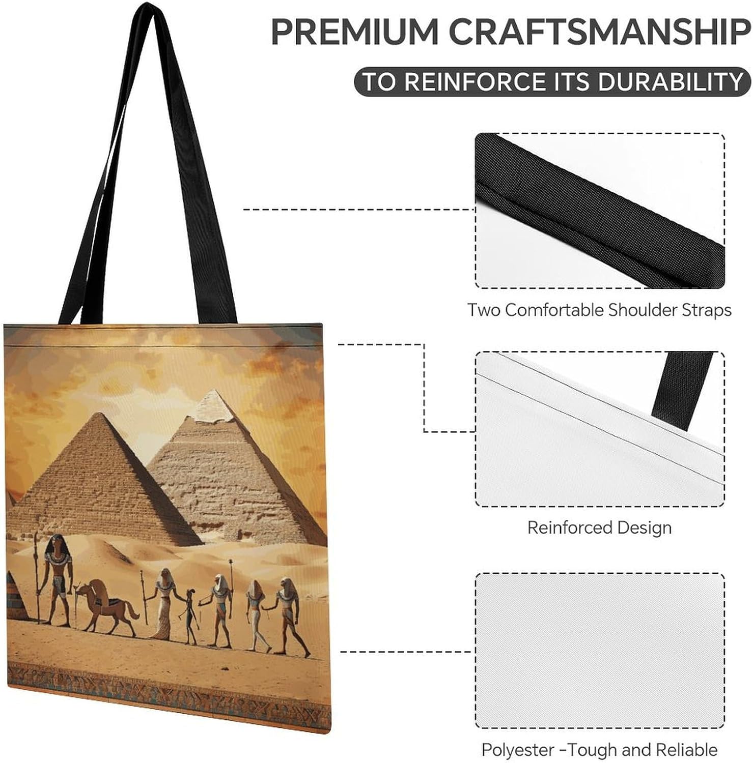 Ancient Egypt Tote Bag Large Treat Bags for Women Men image 5