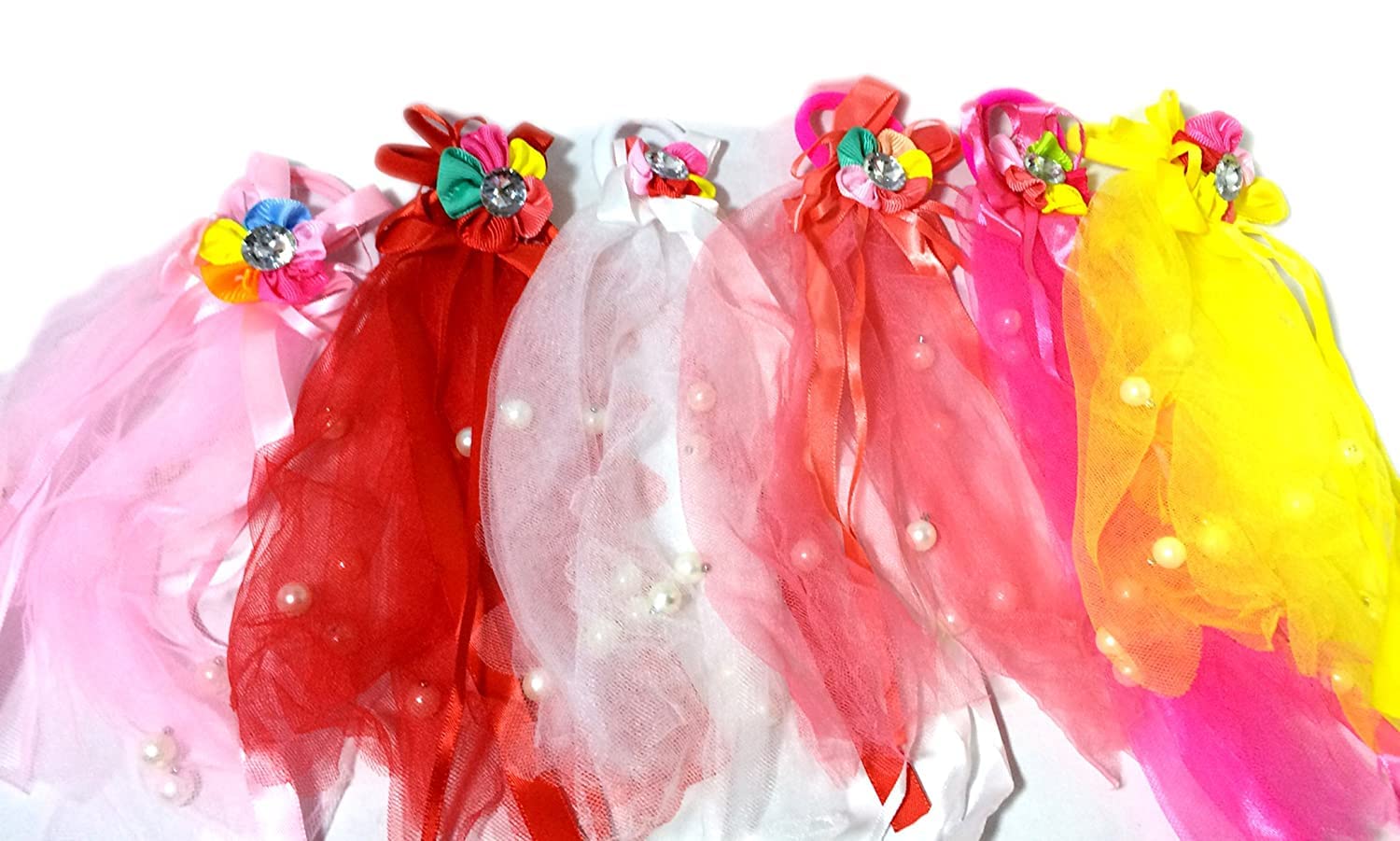 NAT Long Elastic Rubber Band for Kids & Girls, Pack of 6