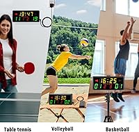 Vista 8 de Samshow LED Electronic Scoreboard Digital Score Keeper with Remote & Tripod, Basketball Scoreboard with Shot Clock & Timer & 12/24h Real Time for