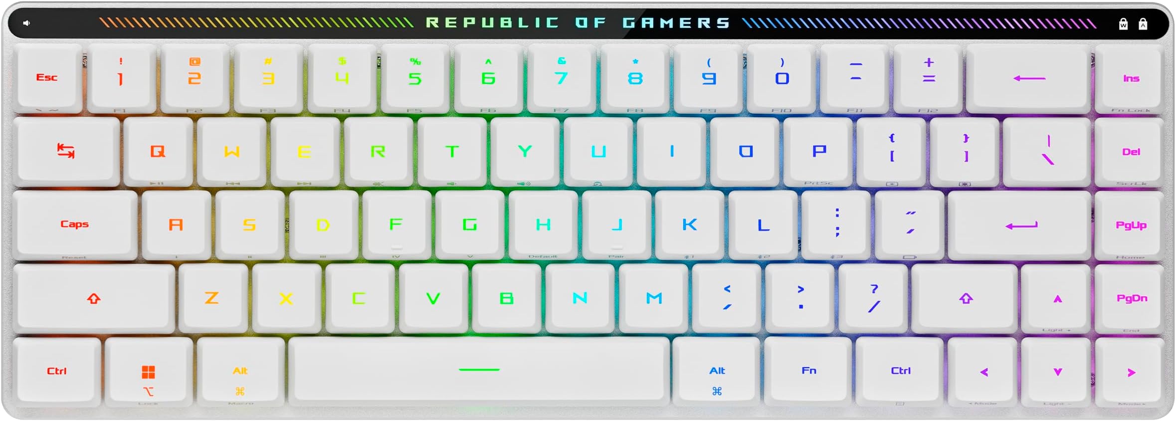 ROG Falchion RX Low Profile Wireless Gaming Keyboard – 65% Compact TKL, Tri-Mode Connectivity, ROG RX Red Optical Switches, RGB, Touch Panel, Keyboard Cover, PC/Mac Support - White