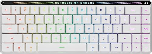ASUS ROG Falchion RX Low Profile Wireless Gaming Keyboard – 65% Compact TKL, Tri-Mode Connectivity, ROG RX Red Optical Switches, RGB, Touch Panel, Keyboard Cover, PC/Mac Support - White