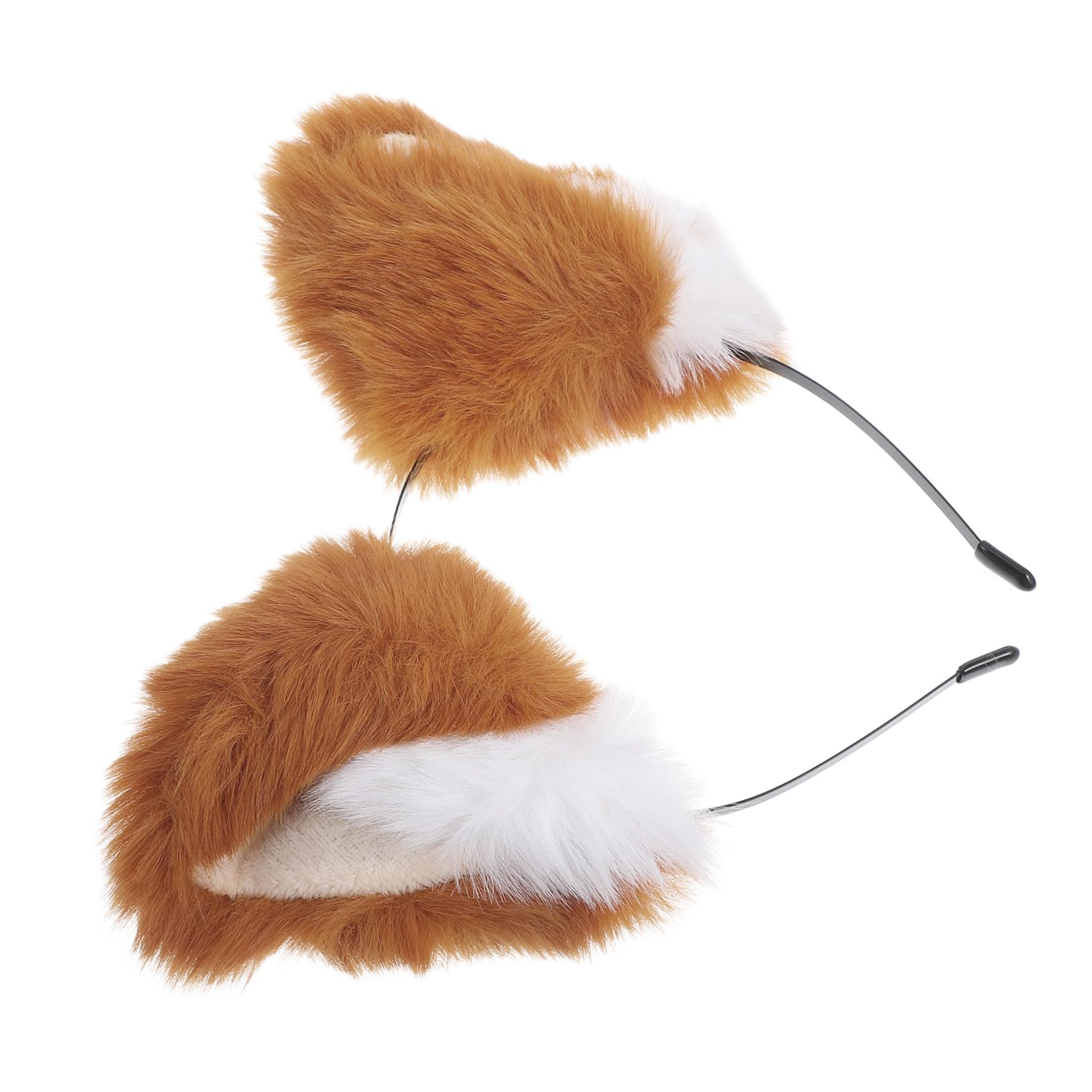 Mikikit Cerchietto per Chioma Orecchie Animali Morbide Arancione, Accessorio Unico e Delicato per Cura del Viso, per Cosplay e Feste