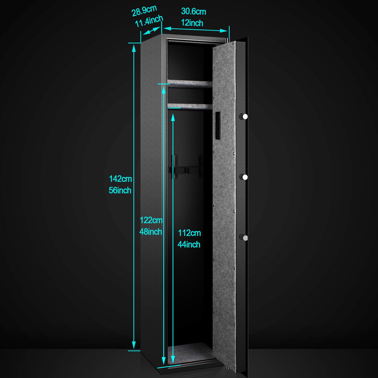 LANGGER V Biometric Rifle Gun Safe, Shotgun Quick Access, 4Gun Large