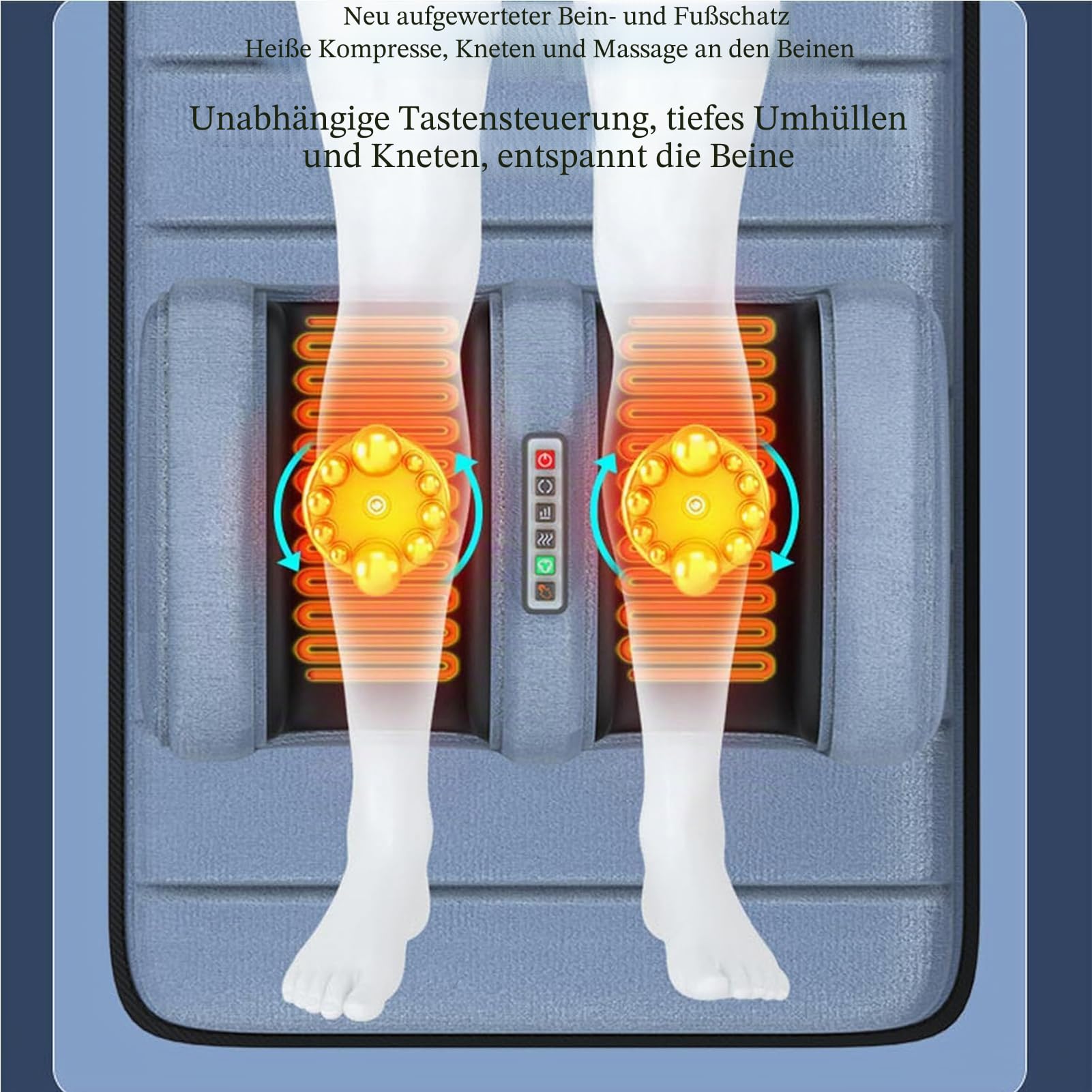 Home Ganzkörper Beheizte Massagematte - 10 Vibrationsmotoren & 2 Heizzonen für Nacken, Rücken, Schultern, Lendenwirbelsäule & Waden | Massage-Matratzenauflage zur Muskelentspannung