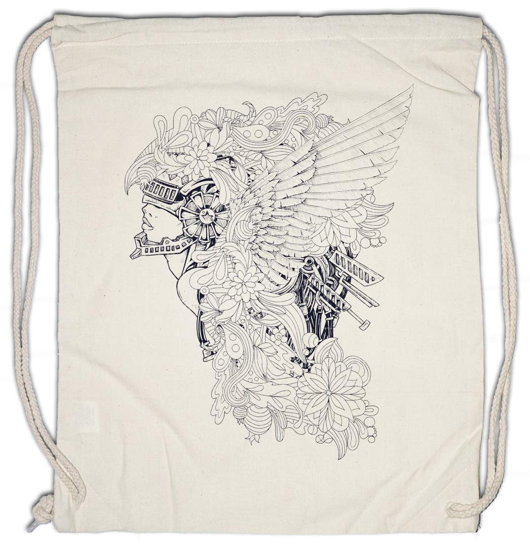Urban Backwoods Turnbeutel – Mit Wotan Valknut Symbol, 100% Baumwolle, 38x46 Cm, Robuste Zugbänder
