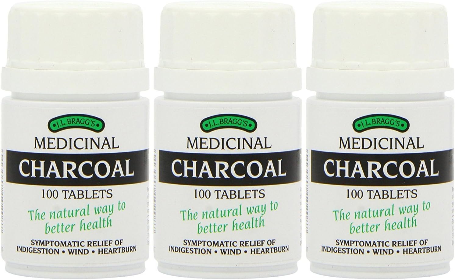 (3 PACK - Braggs Medicinal Charcoal Tablets | 100s | 3 PACK - SUPER SAVER - SAVE MONEY