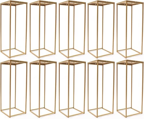 Miniatura 5 de 10 piezas de soporte de jarrón de boda para centros de mesa, centros de mesa de metal, florero de suelo alto, columna geométrica de flores para