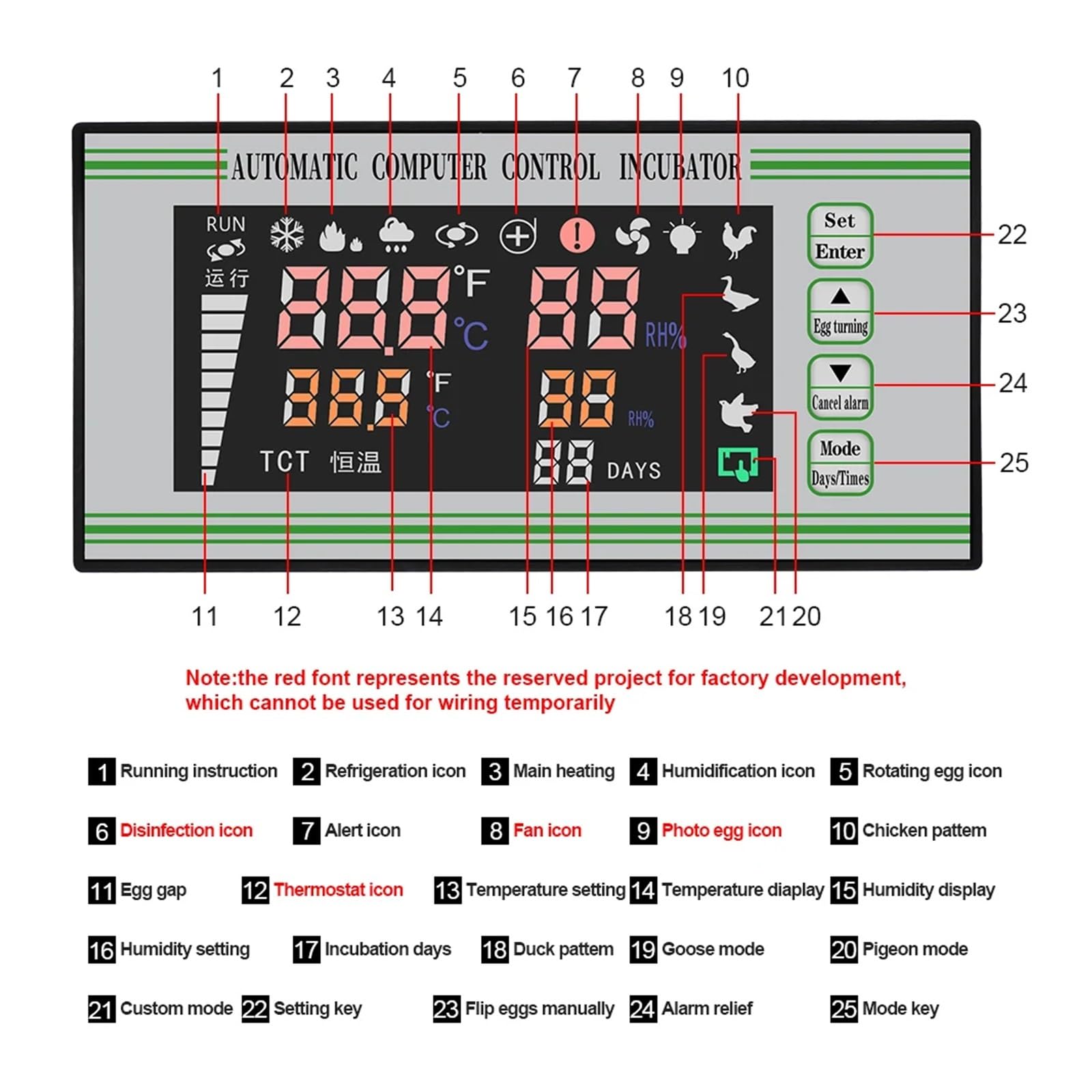 Kontroler Temperatury, Incubator Controller Thermostat Full Automatic And Multifunction Egg Incubator Control System Xm-18S