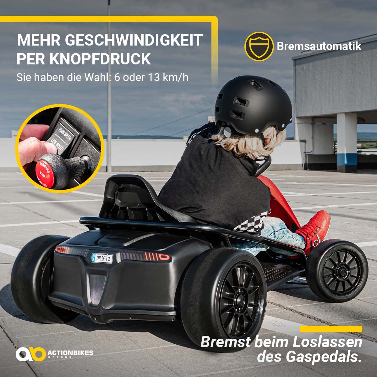 Actionbikes Motors Kinder Elektroauto SX1968 | Bis 𝟏𝟑 km/h - Elektrofahrzeuge - Kinderauto elektrisch - GoKart - Drift Auto - Drift Cart - Drift Kart - Go Cart - Auto für Kinder ab 3 Jahre (Weiß)