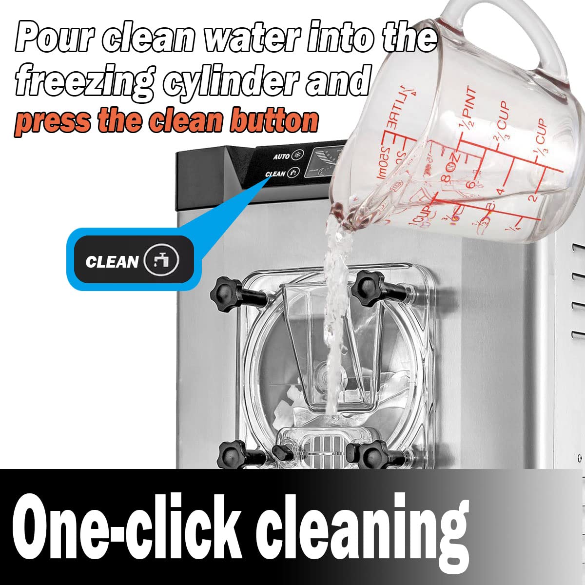 Hard Ice Cream Machine Commercial Desktop Ice Cream Making Machine Stainless Steel automatic Ice Cream Maker 5.3 Gal/H with LCD Display automatic clean(220V/50HZ,Gree compressor)