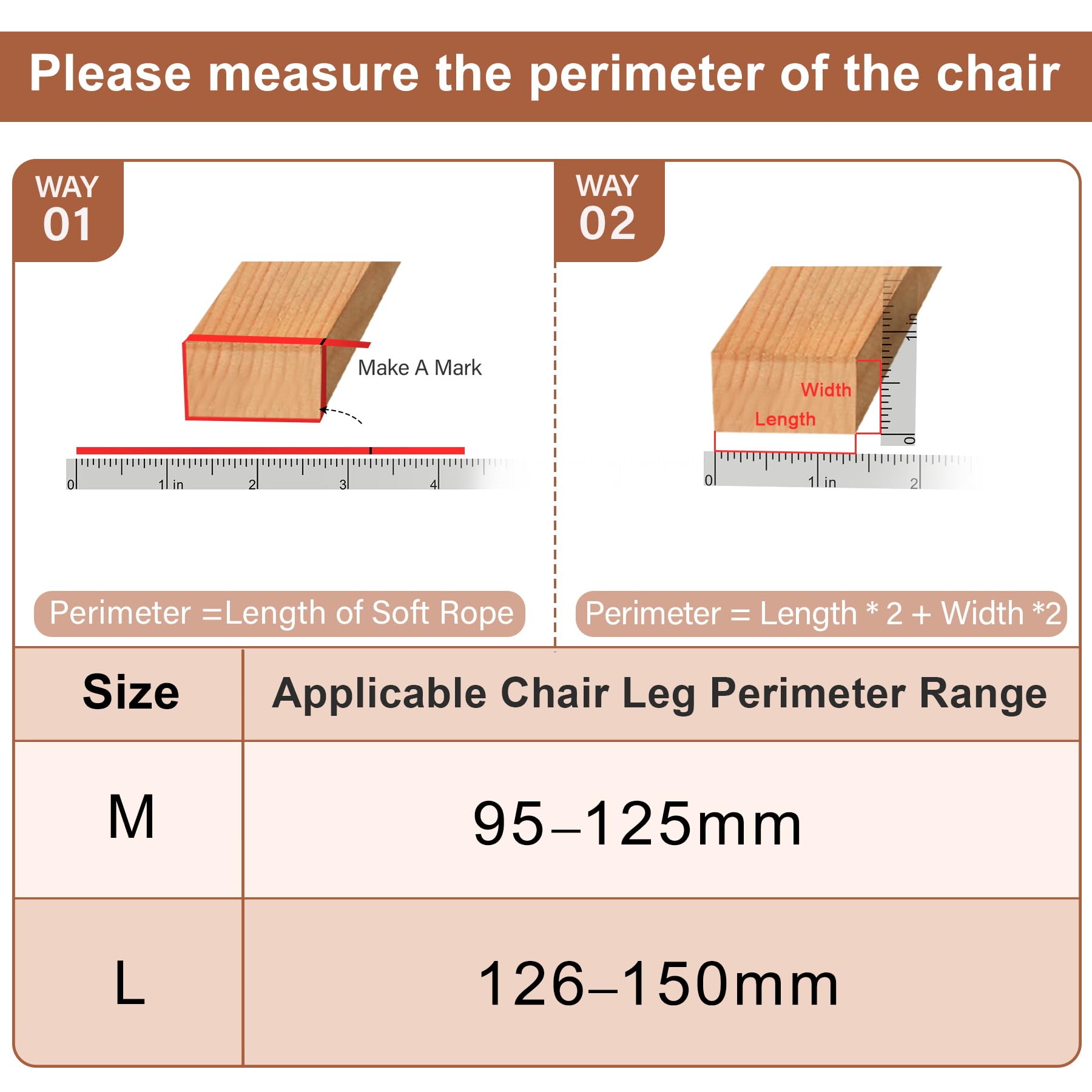 24 Pcs Chair Leg Floor Protectors Rectangle Furniture Pads Floor Protectors Furniture Sliders for Protecting Hardwood/Tile/Laminate Floors from Scratches and Noise Large Fit:L 38mm-50mm,W 19mm-25mm - Image 4