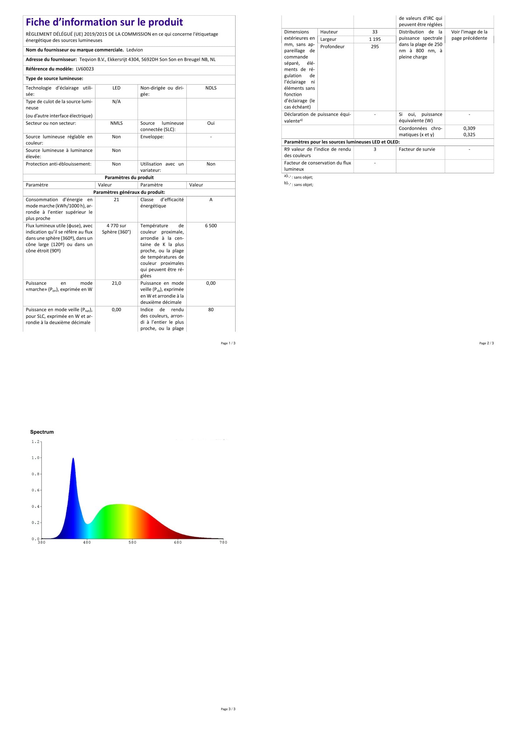 Ledvion - 6X Panel LED, 120x30, 24W, 6500K, 5040 Lúmenes, Luminaria Empotrada, Incluye Driver LED y Conector Rápido