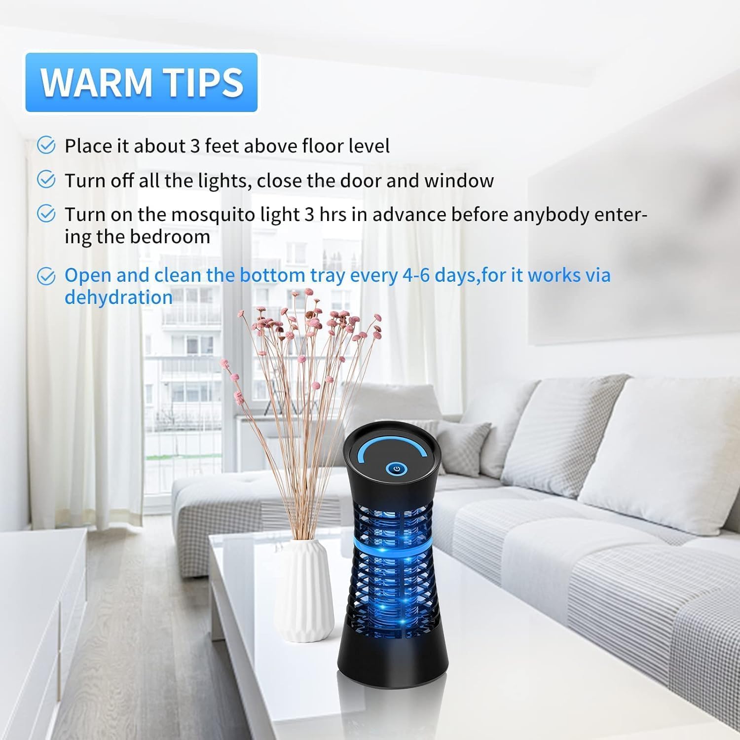 Lampada Antizanzare Elettrica, Zanzariera Elettrica, Efficace Contro 30m² Trappola per Zanzare Repellente che Riduce Efficacemente gli Insetti Volanti per Uso Interno