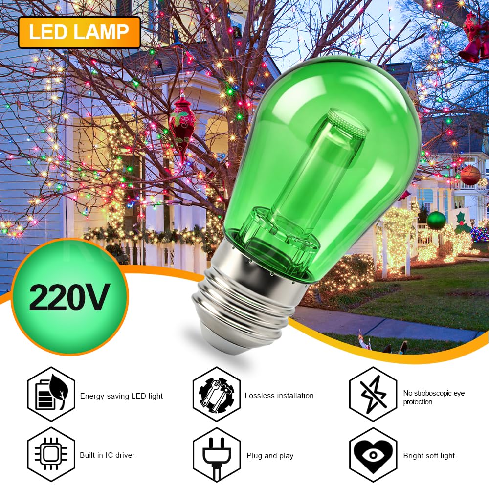 Ruiandsion Surtido de colores E27 G45, 220 V, 12 unidades, 4 colores