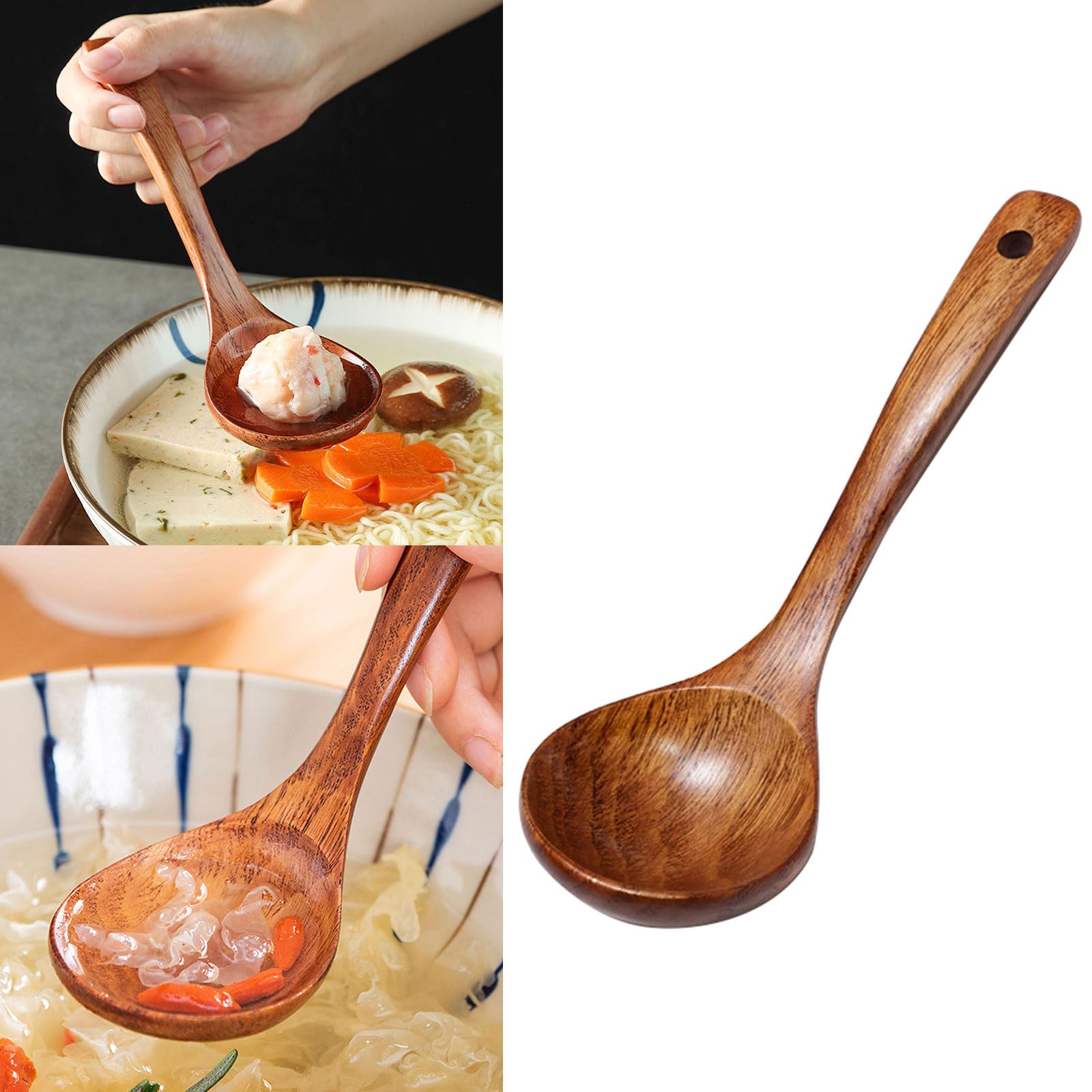 Hxyxbnhno Wooden Soup Spoon, 1pc, Rustic/Natural, Wood, Flatware Soup Spoons