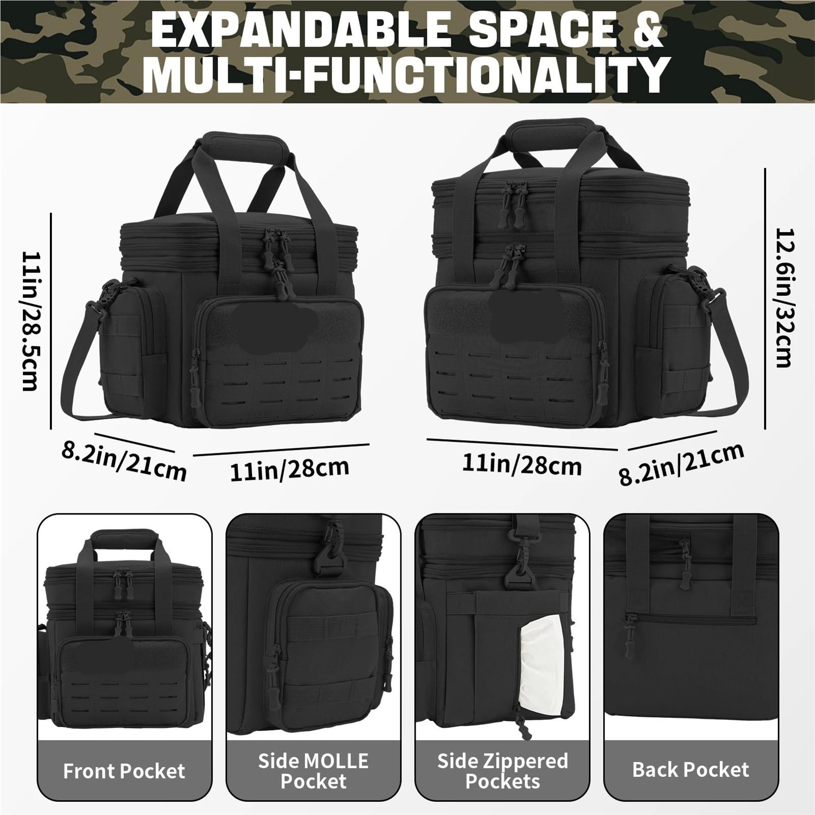 Bolsa Termica Porta Alimentos Fiambrera de 18L for hombre, bolsa térmica expandible alta resistencia con aislamiento, trabajo térmico, Camping, pícnic al aire libre, 1 ud(Green)