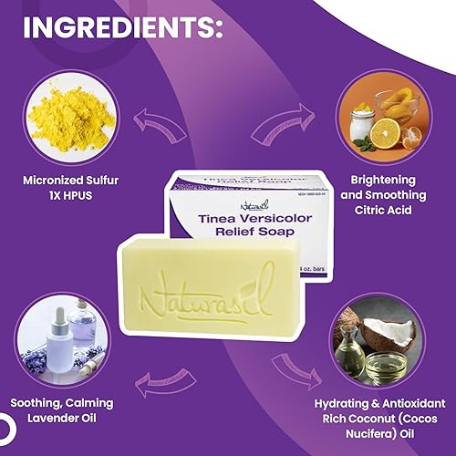 Miniatura 8 de Naturasil Tinea Versicolor Kit de tratamiento - Alivio antifúngico de máxima fuerza para la decoloración de la piel, manchas solares y picazón |