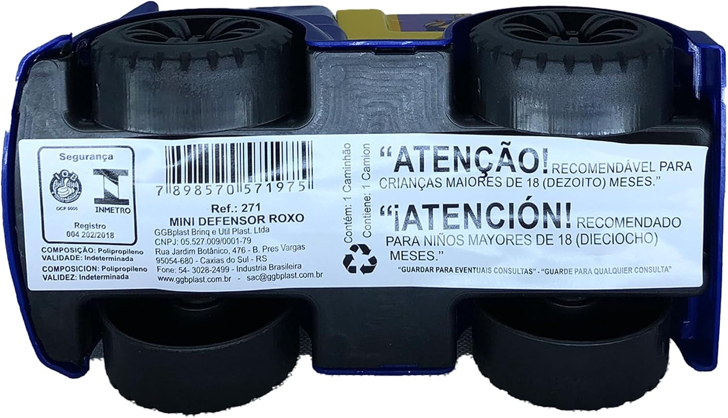 Carrinho Mini Defensor Roxo, GGB Plast