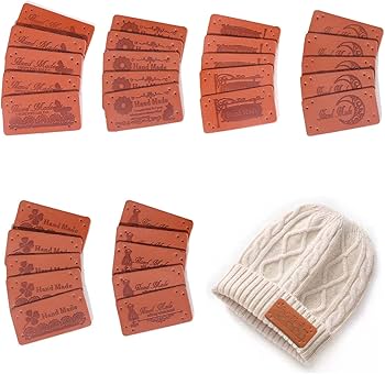 Amazon.co.jp: 革タグ 30枚入り タグ 手芸 革ラベル 6種パターン