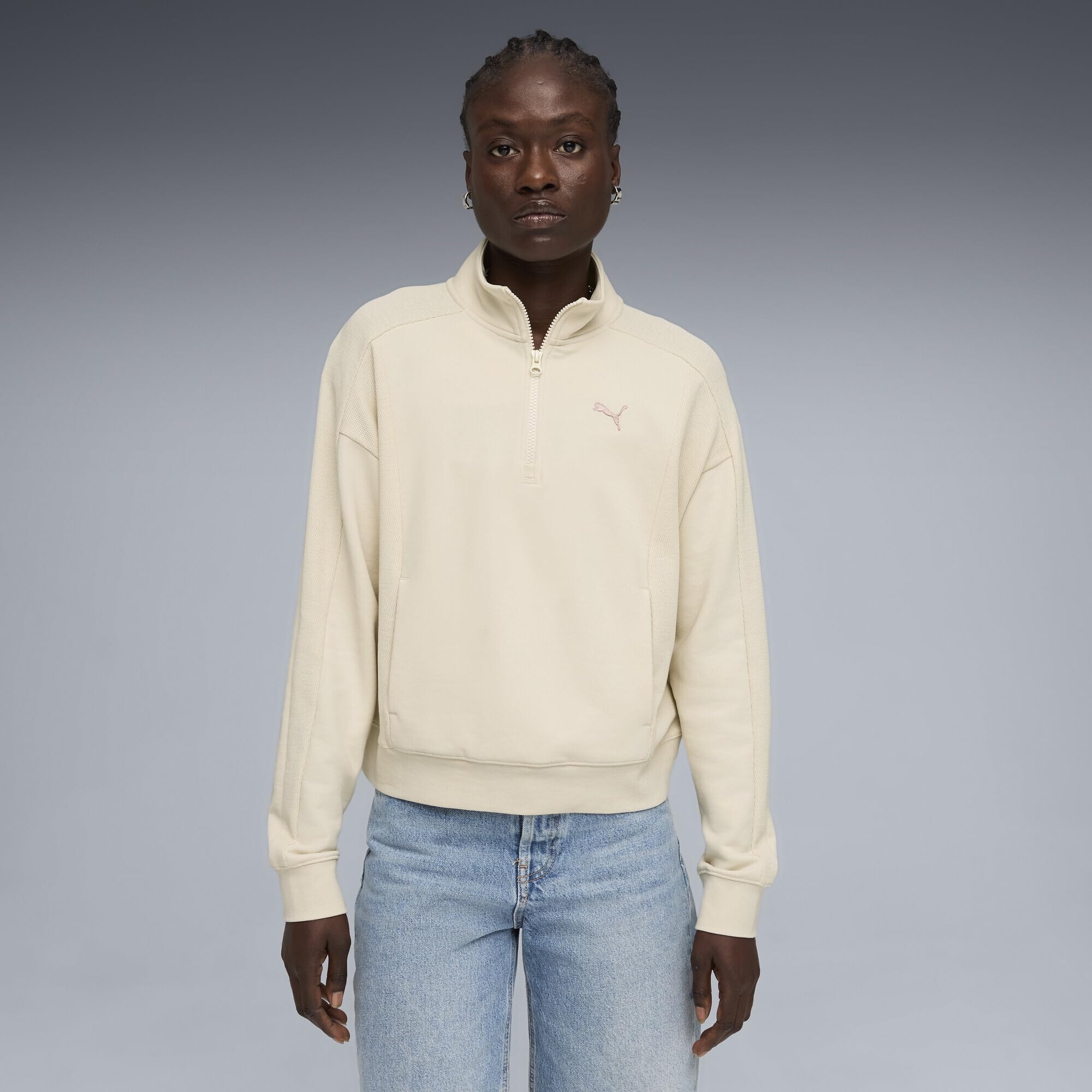 PUMA Class Relaxed Half-Zip Crew Felpa Crew Donna (Pacco da 1)