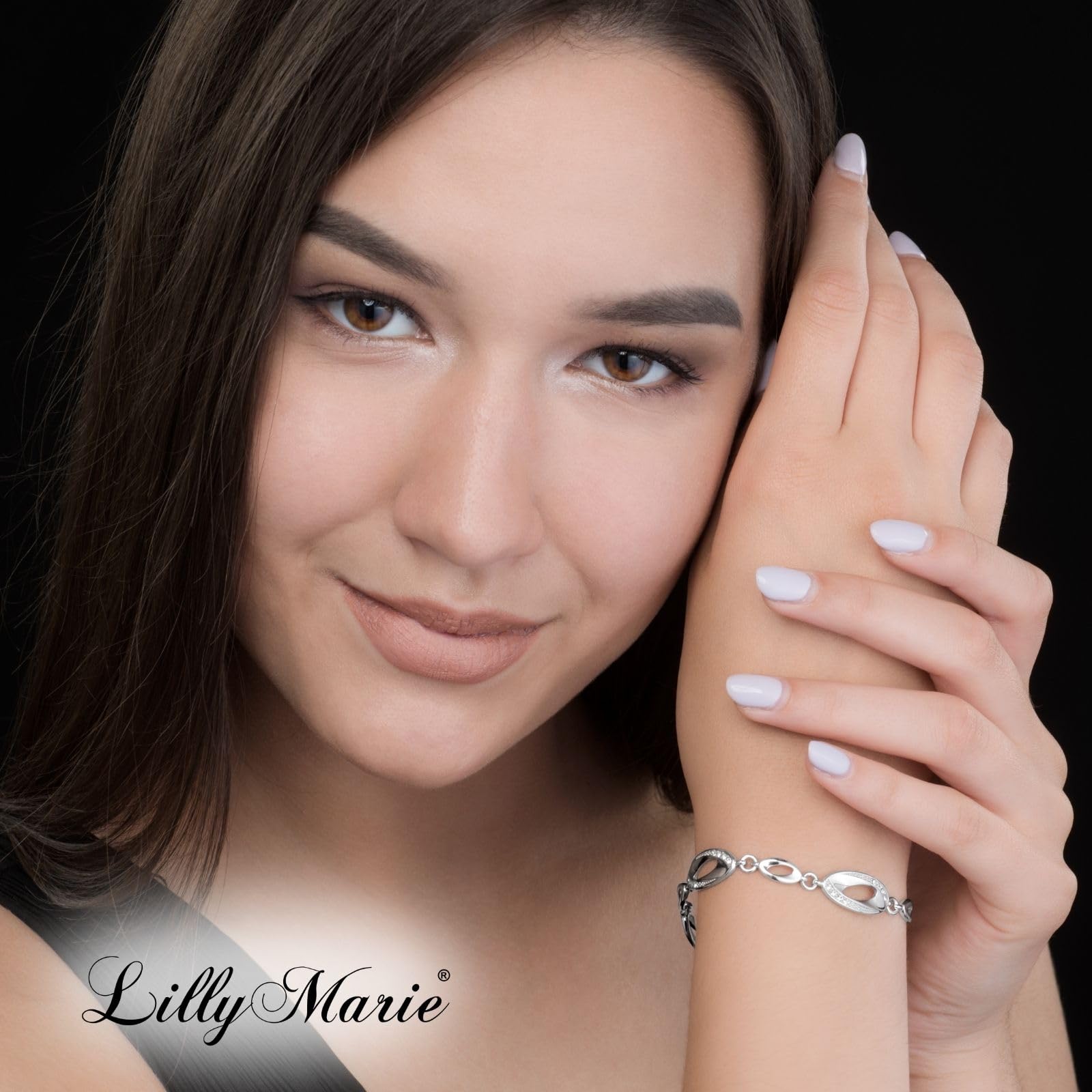 Damen Silberarmband Aus Sterling-Silber 925 Mit Verstellbarer Länge