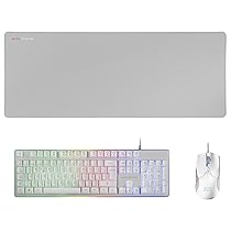 Mars Gaming MCPXWES, Lingua Spagnola, Combo H-Mech FRGB Tastiera, Ultralight Mouse 10000DPI & XXL Mousepad, Nero