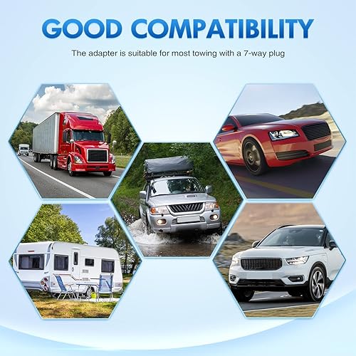 Miniatura 22 de Nilight Enchufe de remolque RV de 7 pines, extremo macho resistente, 7 vías redondo, receptáculo de empalme, accesorios de repuesto para enganche