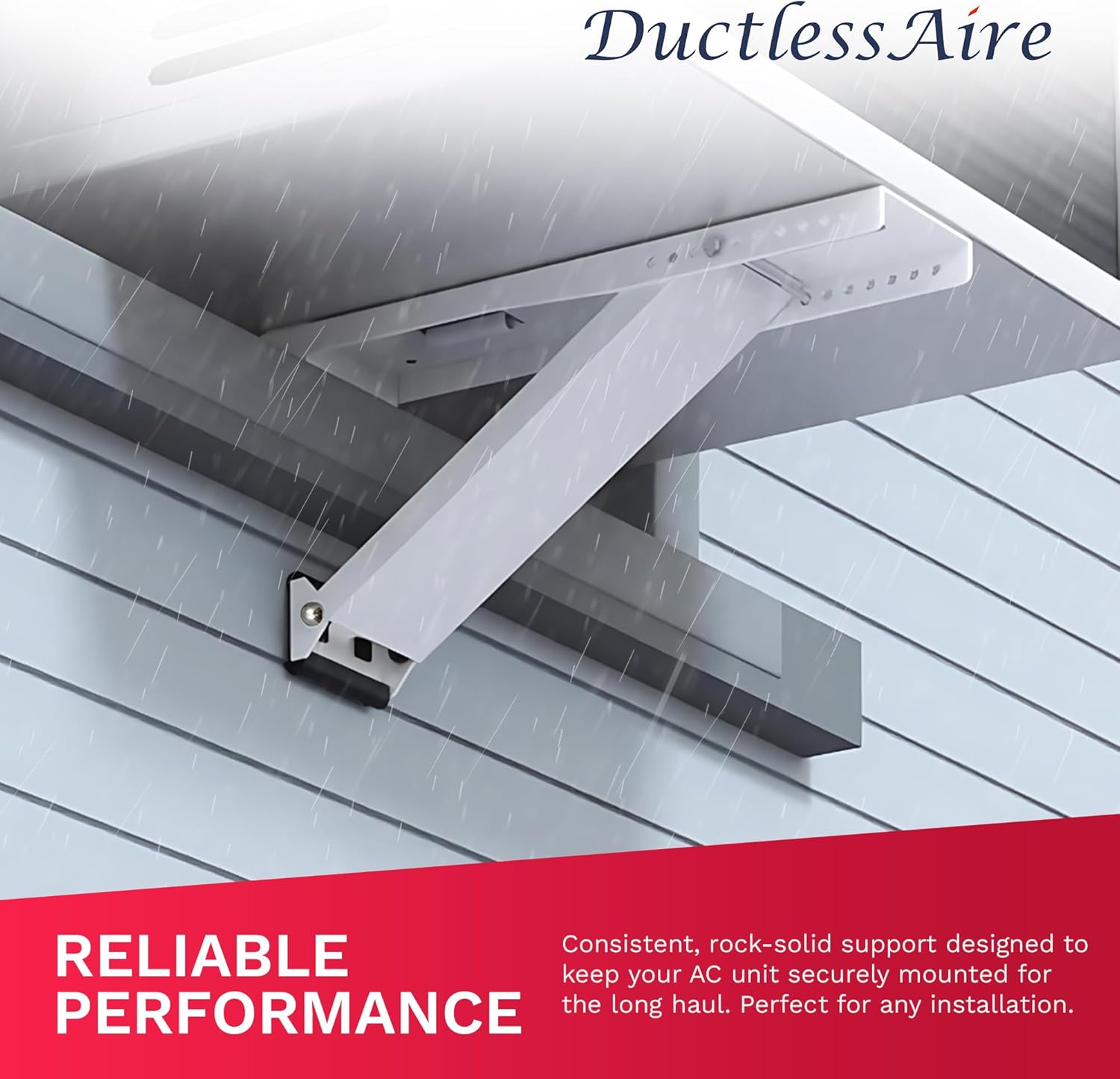 DuctlessAire DA-160 Wall Mount Support Bracket - Heavy Duty Air Conditioner Support Brackets - Air Conditioner Window Unit, Mini Split, HVAC Brackets - Outdoor Wall Mounted Window AC Bracket (160 lbs)