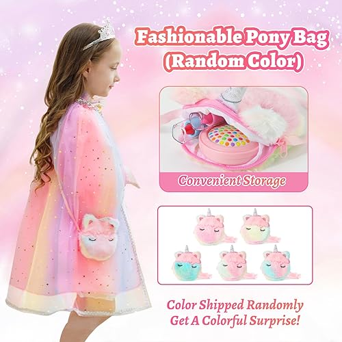 Miniatura 3 de Kit de maquillaje para niños y juego de disfraz de princesa para niñas de 3, 4, 5, 6 años, juguete de maquillaje para niños pequeños, regalo de