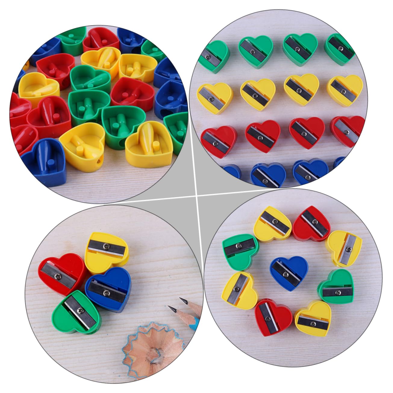 HOODANCOS Makeup Pencil Sharpeners Set Heart Shape Single Hole Portable for Travel 60 Pcs Sharpening Tool