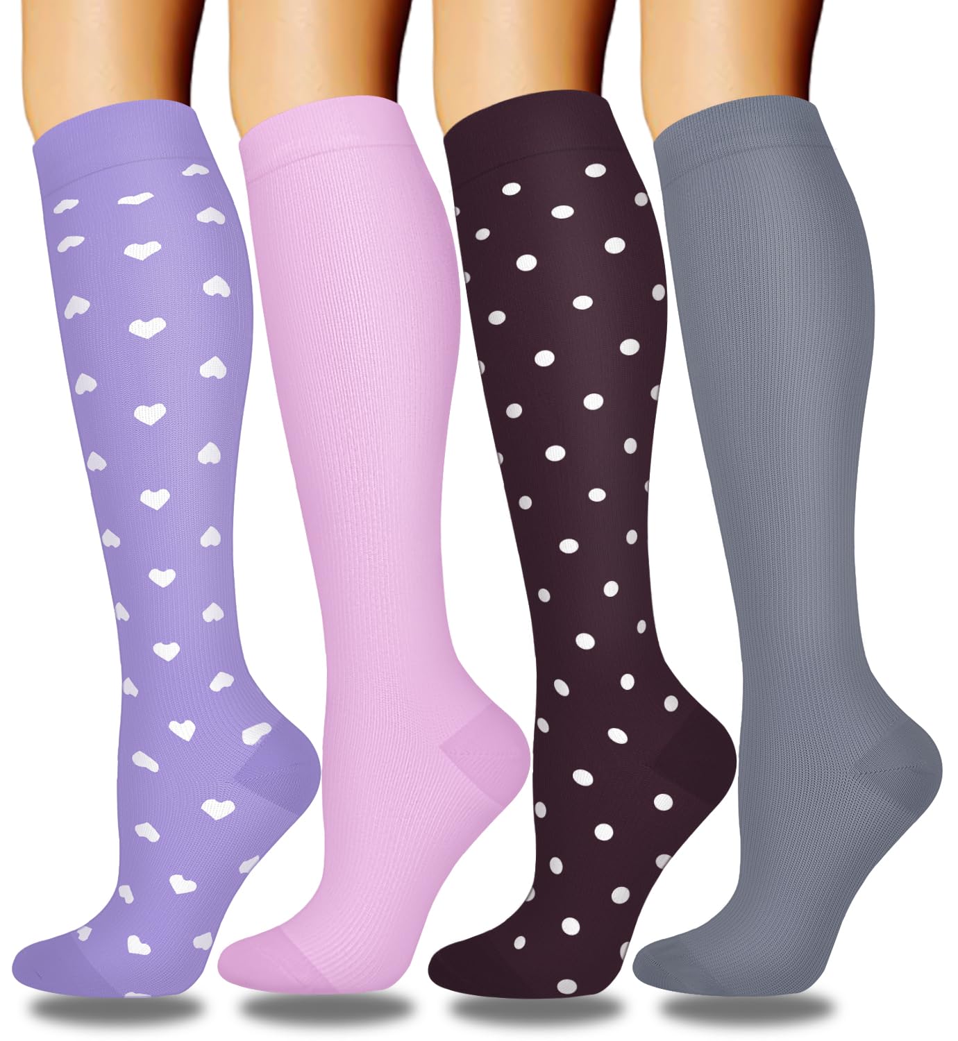 Aoliks 4 Pairs Copper Compression Socks for Women & Men 15-20 mmHg,Best Support for Nurses Running Hiking