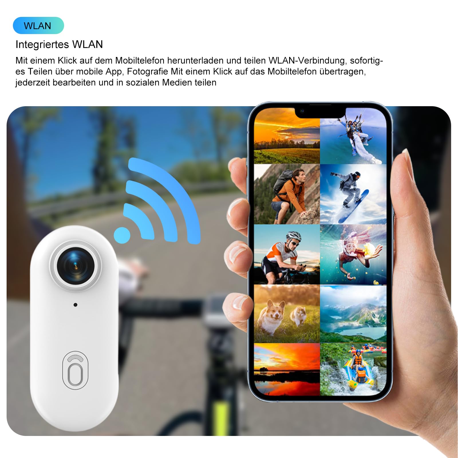 TKMARS 1080P Action Cam wasserdicht – Kopfkamera,Minikamera mit Aufzeichnung für Motorrad,Sport,Tauchen,Wandern & Haustiere