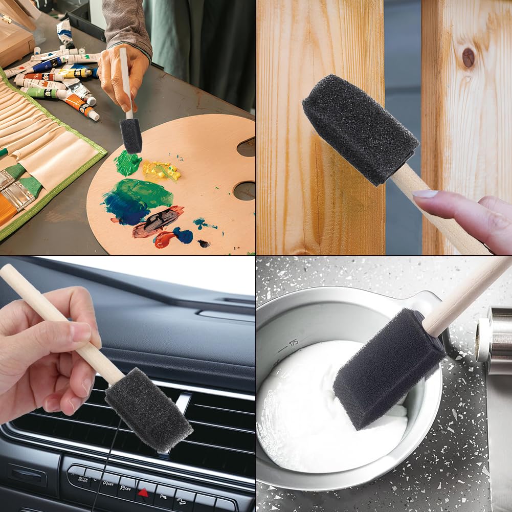 Lot De 50 Pinceaux éponge – Applicateurs De Peinture, Pour Mélanges Artisanaux