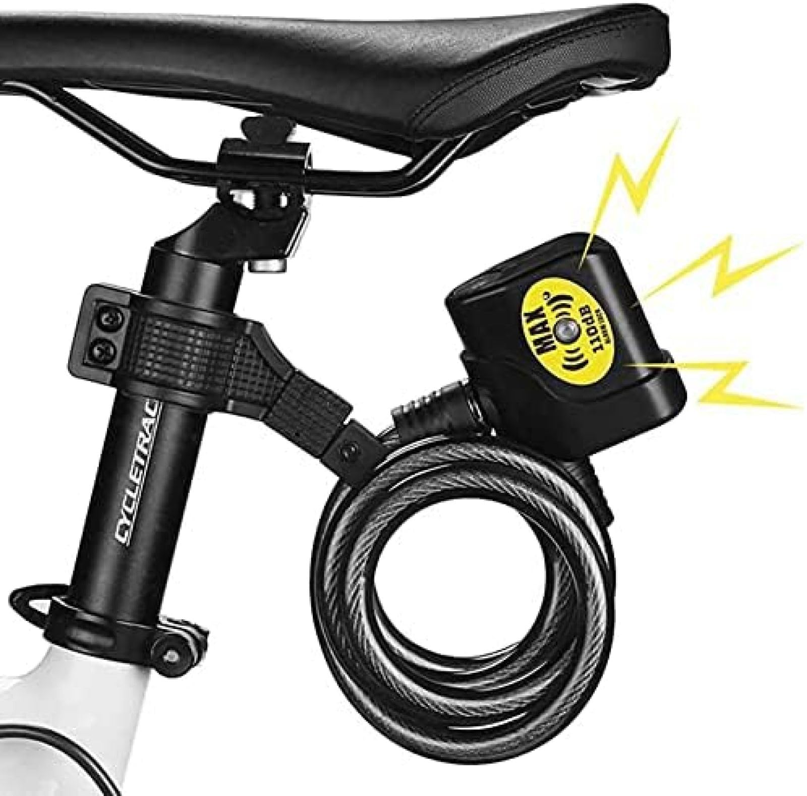 Cable de bloqueo de bicicleta con alarma, nivel de sonido de alarma 110 DB, candados de bicicleta antirrobo impermeables, alarma de seguridad antirrobo para candado de bicicleta seguridad de