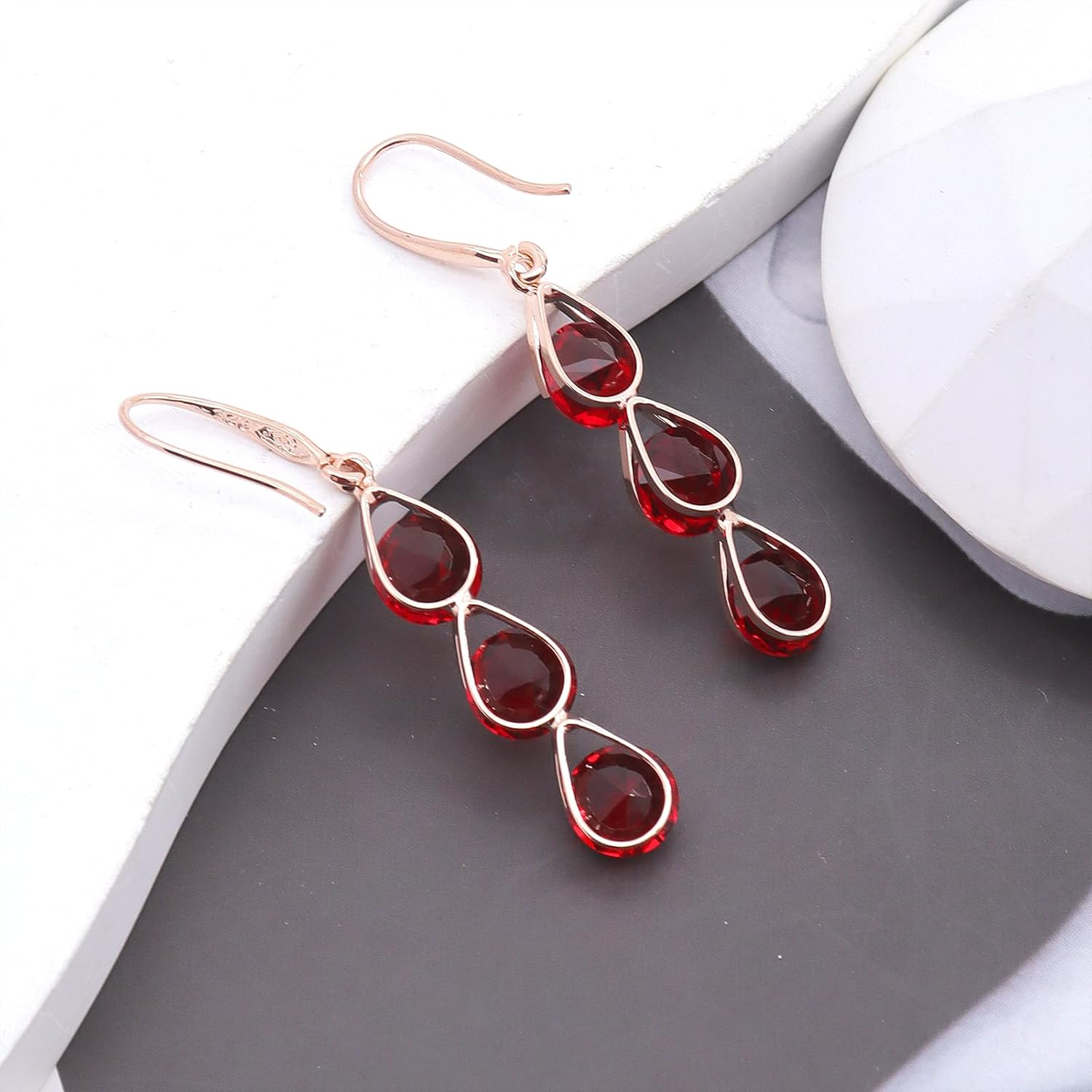 Long Rhinestone Dangle Hook Earrings for Women Sparkling Zircon Hollow Teardrop Dangling Earrings Exquisite Vintage Crystal Earrings Wedding Jewelry - Image 2