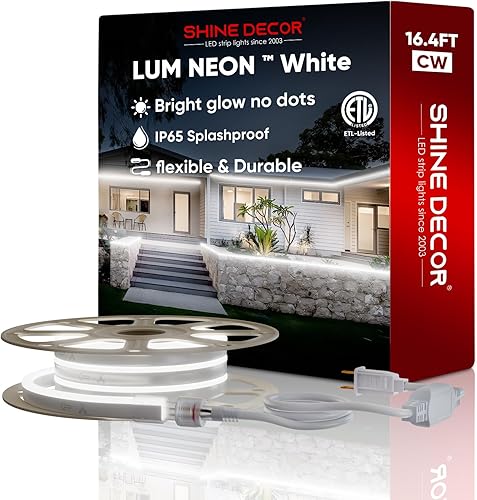 Miniatura 2 de Shine Decor Productos del paquete de la pista del canal de aluminio con 6300K blanco 16.4ft LED Neon Rope Lights Kit