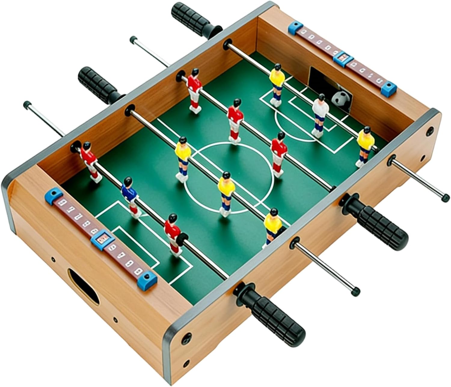 Wooden Tiny Foosball Set Easy Arrange Enhances Coordination Fun Two Piece Compact Transportable Participatory Soccer Table