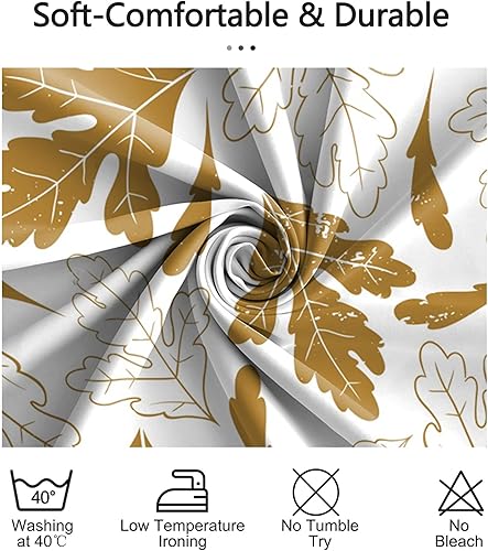 Miniatura 6 de Juego de cortinas de ducha de hojas amarillas con borla blanca, hojas botánicas abstractas, moderna cortina impermeable para baño con ganchos, 72 x