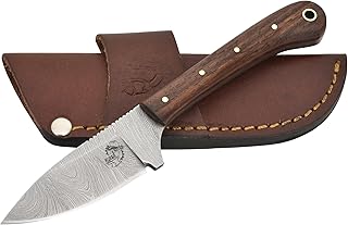 Knives Ranch Handmade Damascus Steel Full Tang Cowboy Style Long Handle Knife with Indian Rosewood Handle and Heavy-duty Horizontal Carrying Crossdraw Sheath Snug Fit (2011-IRW) - Knives Ranch