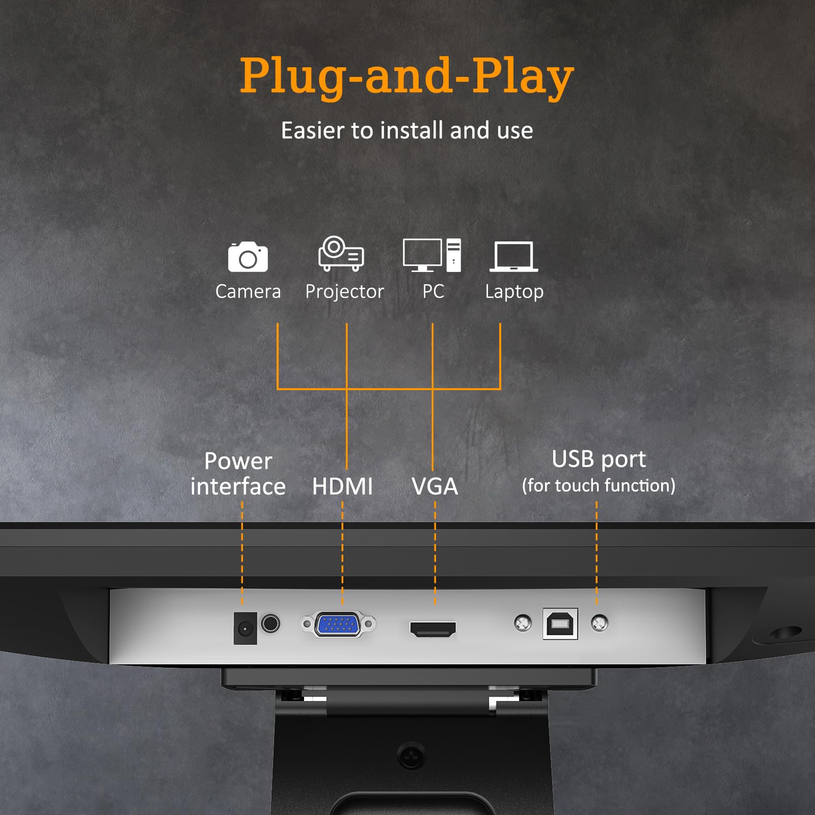 Monitor de pantalla táctil POS de 17 pulgadas, pantalla táctil capacitiva Full HD de 1280 x 1024 con entrada HDMI/VGA, soporte de metal resistente, para venta al por menor, restaurante, bar