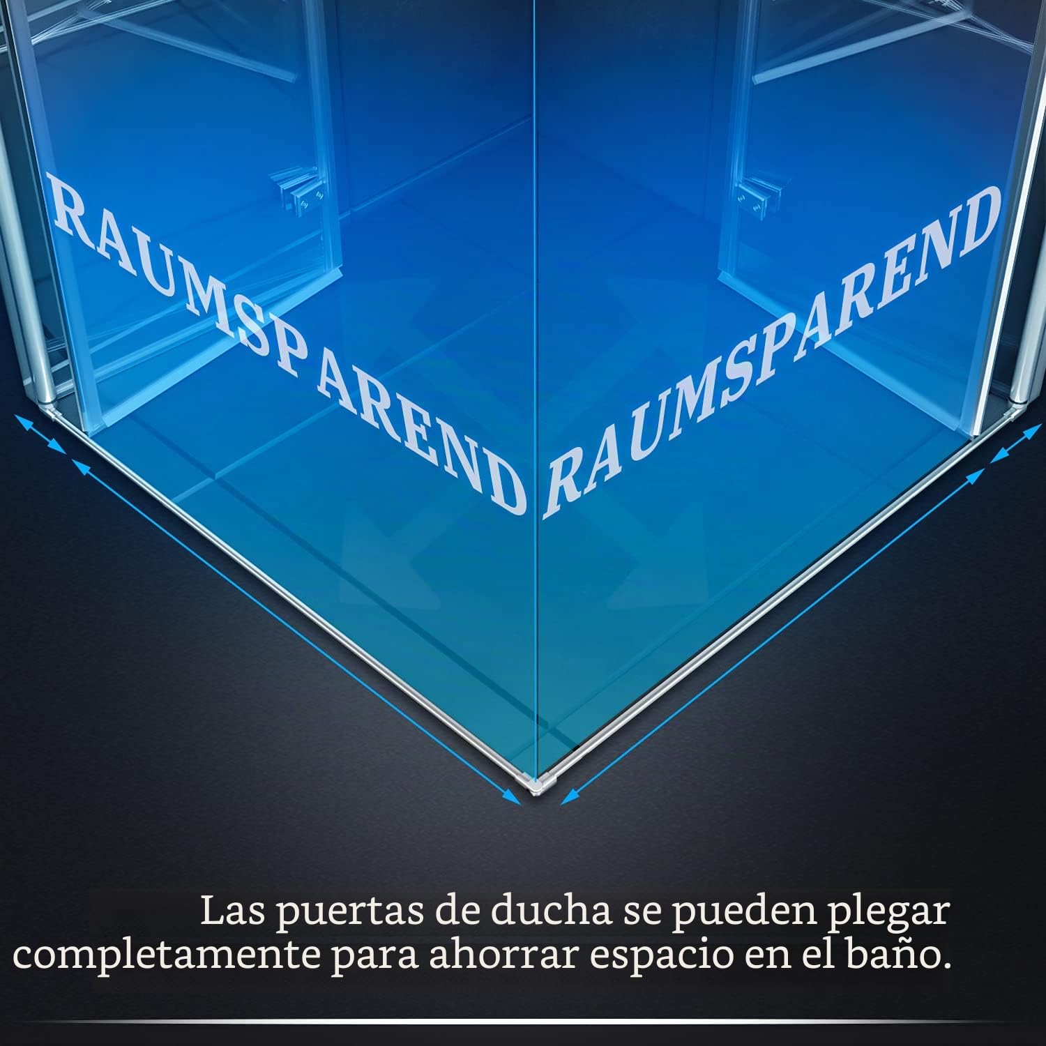 SONNI Mamparas de Ducha Fija Plegable Rectangular 90X80 CM con Apertura Central, 6 mm Vidrio Templado, Cabina de Ducha con Perfil Aluminio