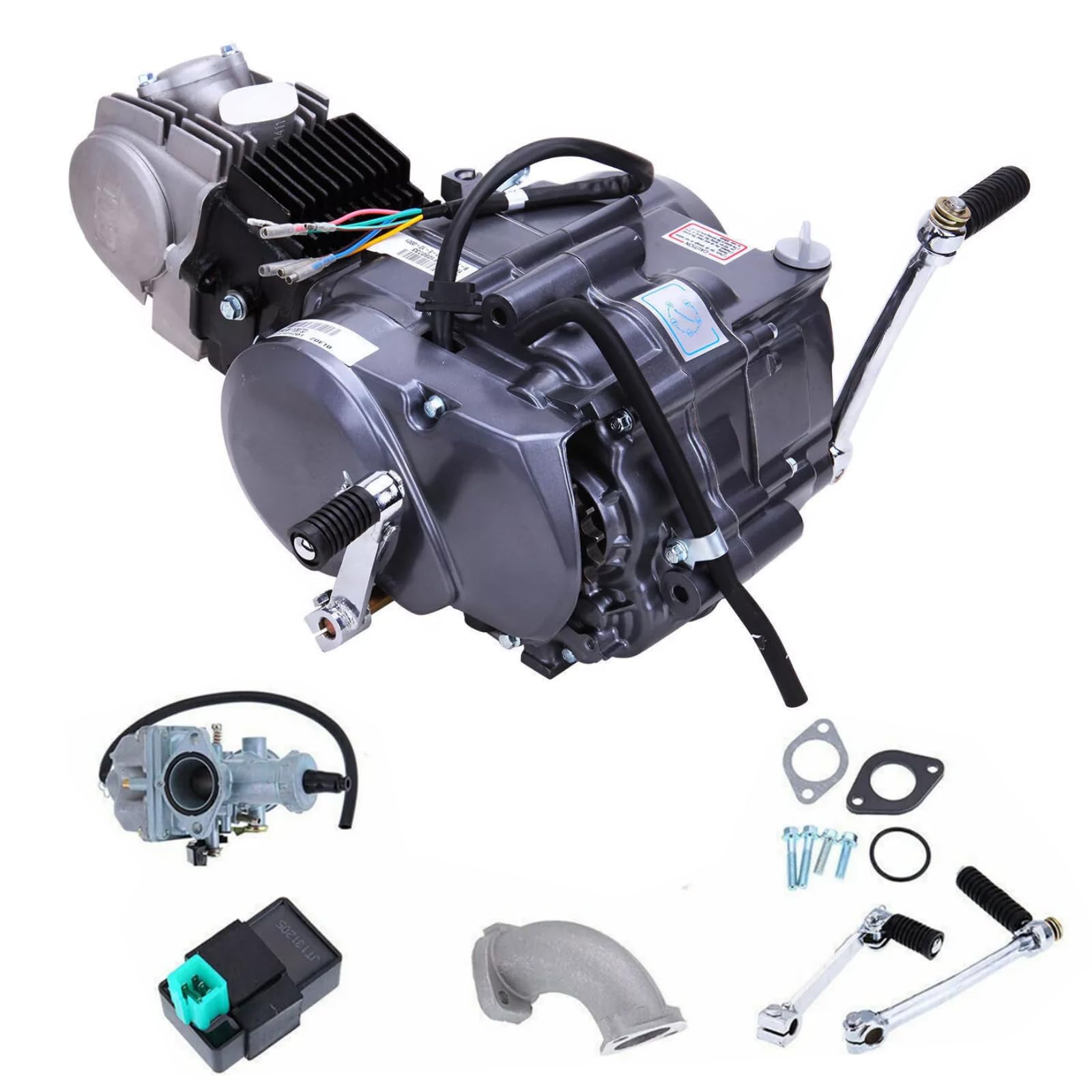 125ccm Dirt Bike Pitbike Cross 4-Takt Motor, 4 Gang, Air-cooled Engine für CRF50 XR50 CRF70