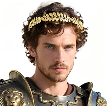 Roman Laurel Wreath Crown, Gold Leaf Headpiece for Costume, Wedding, Halloween, Party