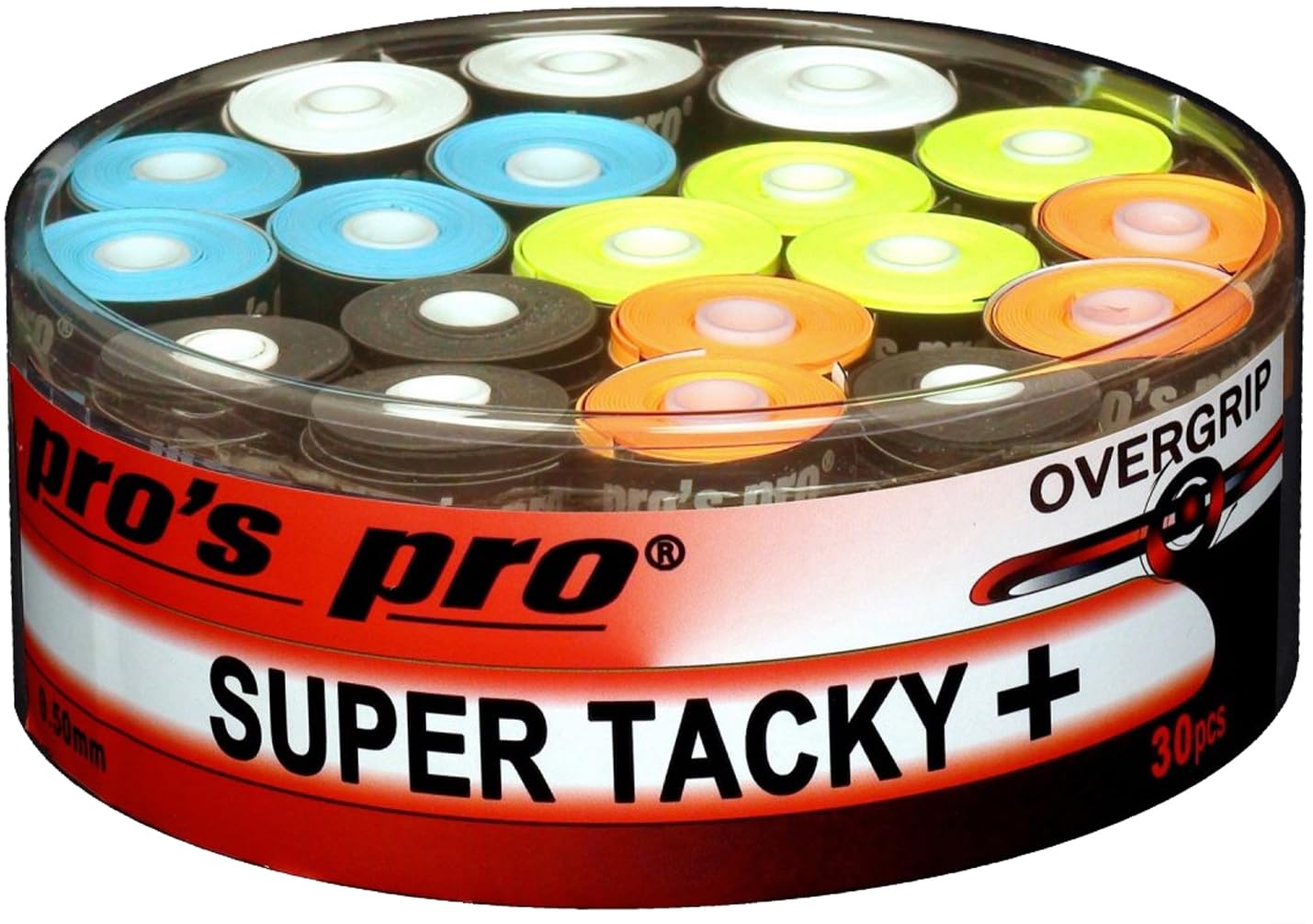 Generisch Overgrip Super Tacky Tape Plus Juego de 30 bandas de agarre para tenis, multicolor