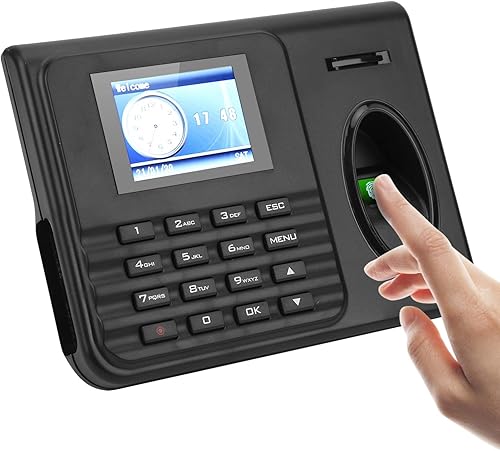 Máquina de asistencia de biometríahuella dactilarcontraseña Soporte T9 Método de entrada y ajuste de reloj de hora de entradasalida (pantalla a